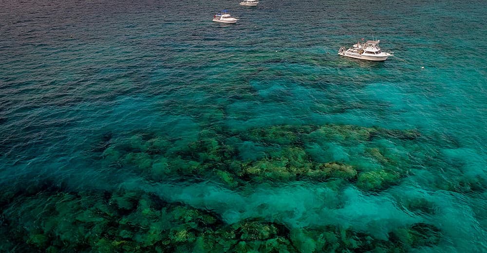 Aerial view of the Florida Keys and surrounding water
